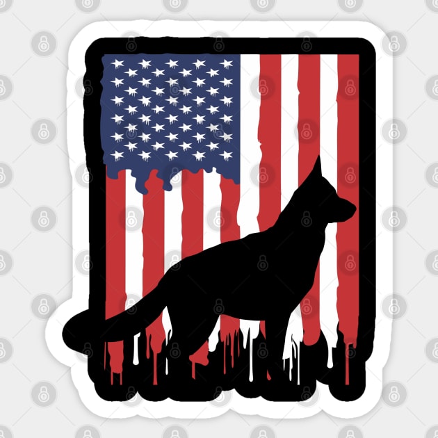 German shepherd 4th July Sticker by Theblackberry